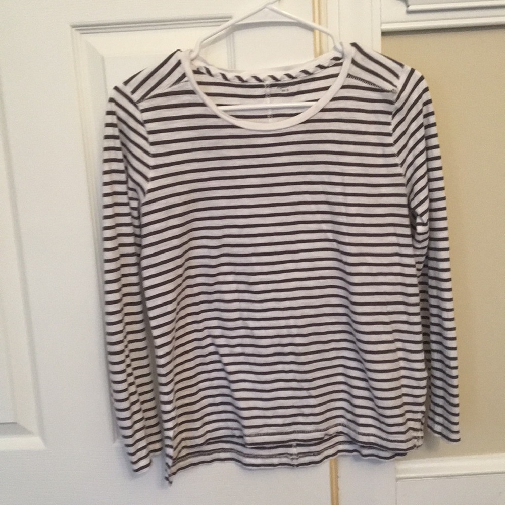 Madewell grey/navy blue striped long sleeve shirt